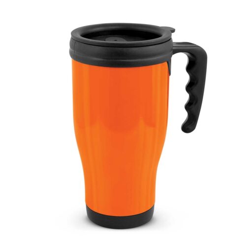 Orange Commuter Travel Mug with custom logo by Publicity Promotional Products