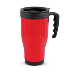 Red Commuter Travel Mug with custom logo by Publicity Promotional Products