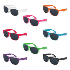 Malibu Basic Coloured sunglasses custom printed with logo supplier Publicity Promotional Products