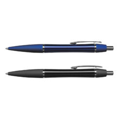 luminium ballpoint pen with a lacquered barrel, a soft-touch grip and shiny chrome accents
