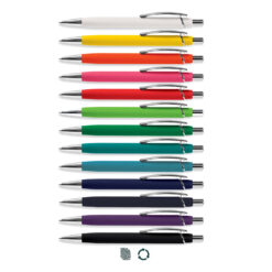 Daytona Metal Pen Rubberised feel White, Yellow Orange, Pink, Red, Bright Green, Dark Green, Teal, Light Blue, Dark Blue, Navy, Purple, Black