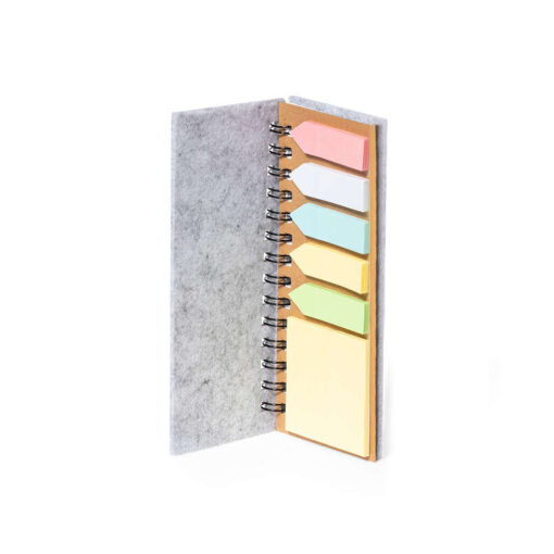 recycled felt cover sticky note and colour sticky notes with small notepad sets by Publicity Promotional Products