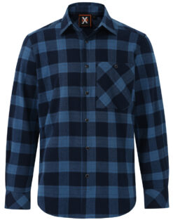 Navy and black played flannelette shirt