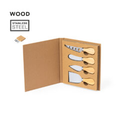 wood handle 4 pieces cheese knife gift set boxed Publicity Promotional Products supplier