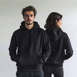hoodie in black front and back