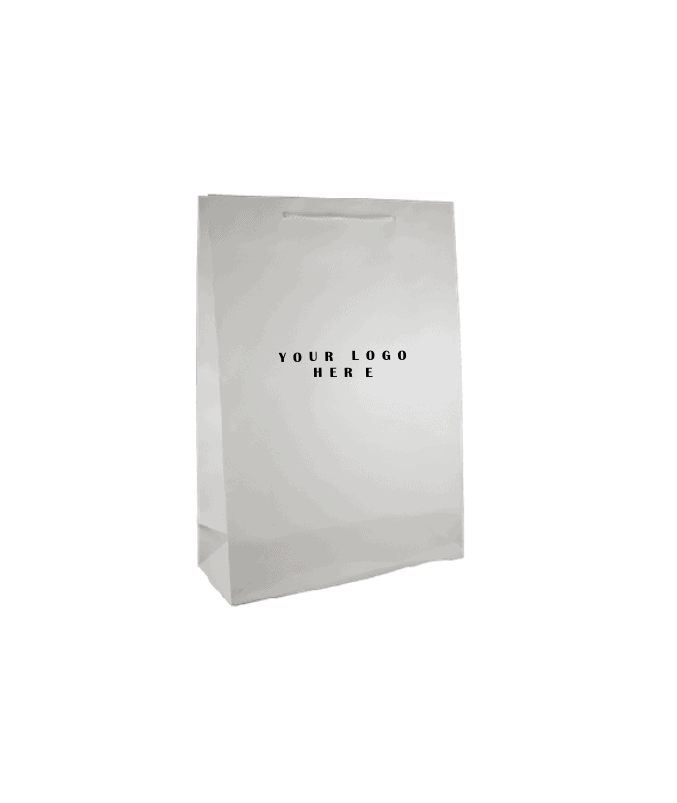 Large White Gloss Laminated Paper Bag – Publicity Promotional Products