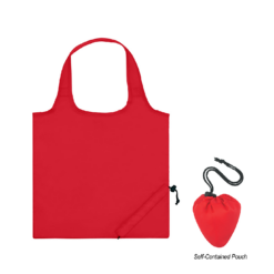 Drawstring Foldable Shopping Bag red