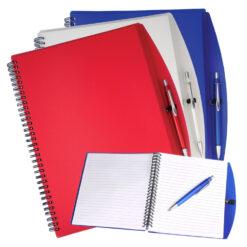 Custom Printed A4 spiral bound note books by Publicity Promotional Products
