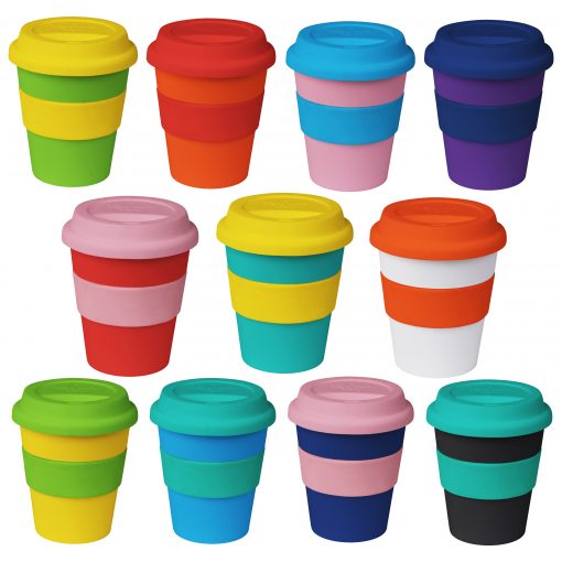 11OZ/320ML PLASTIC KARMA KUP SILICON LID REUSABLE COFFEE CUP Supplier Publicity Promotional Products