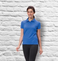 Women in blue polo