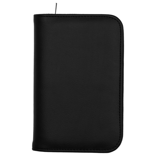 Passport cover Irving Black pebble grain textured fabric