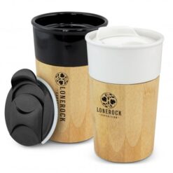Bambino Coffee Cup ceramic coffee cup with a trendy bamboo outer Publicity Promotional Products