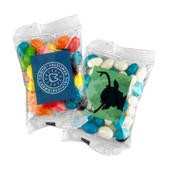 Clear bag of jelly beans with logo or custom design