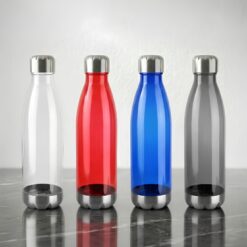 700ml transparent plastic drink bottle with stainless steel bottom made of Tritan material