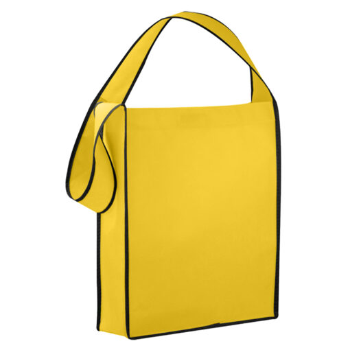 Yellow Non Woven Sling Bag conference supplies Publicity Promotional