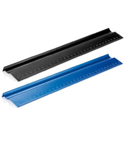 Blue or black 30 cm Aluminium ruler with pen holder customised with your own design Publicity Promotional Products