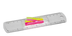 Customised clear colour 15cm plastic ruler with post it notes Publicity Promotional Products