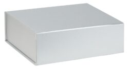 Silver Custom printed magnetic gift box by Publicity Promotional Products