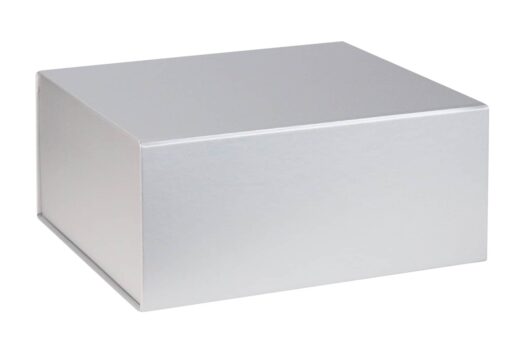 Silver GIFT BOX FLAT PACK MAGNETIC BOX LARGE