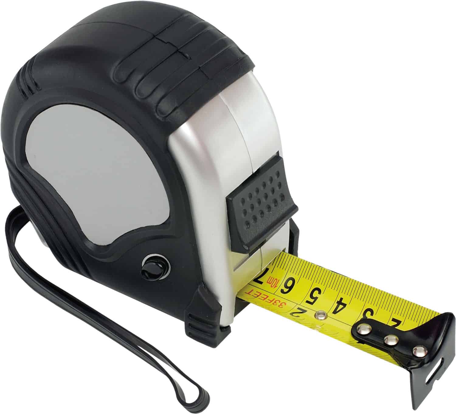 10 tape measure black silver
