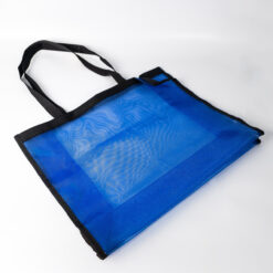 blue mesh shopping tote bag