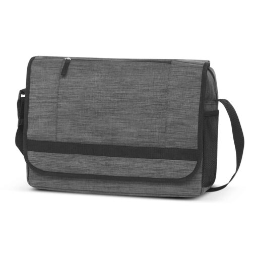 Grey and black blank stock Academy Messenger Bag with custom corporate logo supplier