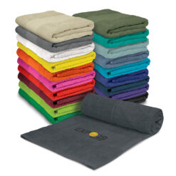 Dune Beach Towel customised Publicity Promotional Products Beige, Grey, White, Yellow, Orange, Pink, Red, Burgundy, Bright Green, Green, Olive, Teal, Mint, Slate Blue, Light Blue, Royal Blue, Navy, Purple, Carbon, Black.