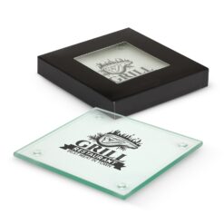 Customisable Venice Glass Coaster Set of 2 - Square Publicity Promotional Products