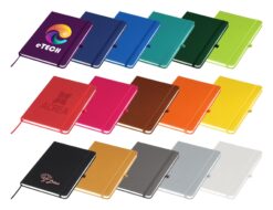 A5 notebook with logo in 16 colours supplier Publicity Promotional Products