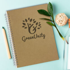 custom printed cover environmental notebooks with wire spiral by Publicity Promotional Products