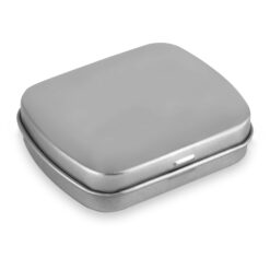 silver metal mint tin filled with sugar free breath Publicity Promotional Products