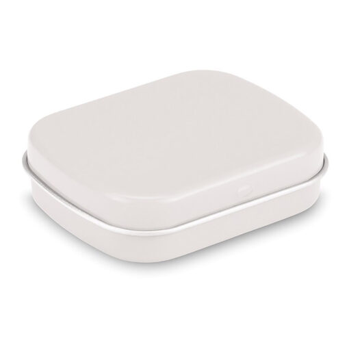 white metal mint tin filled with sugar free breath Publicity Promotional Products