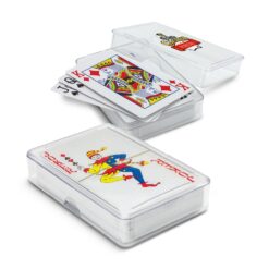 plasting cards in hard clear case with custom print on case
