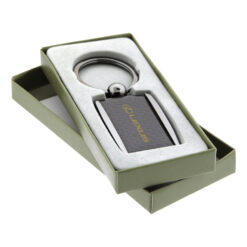Carbon Fibre and metal Keychain custom printed logo in gift box