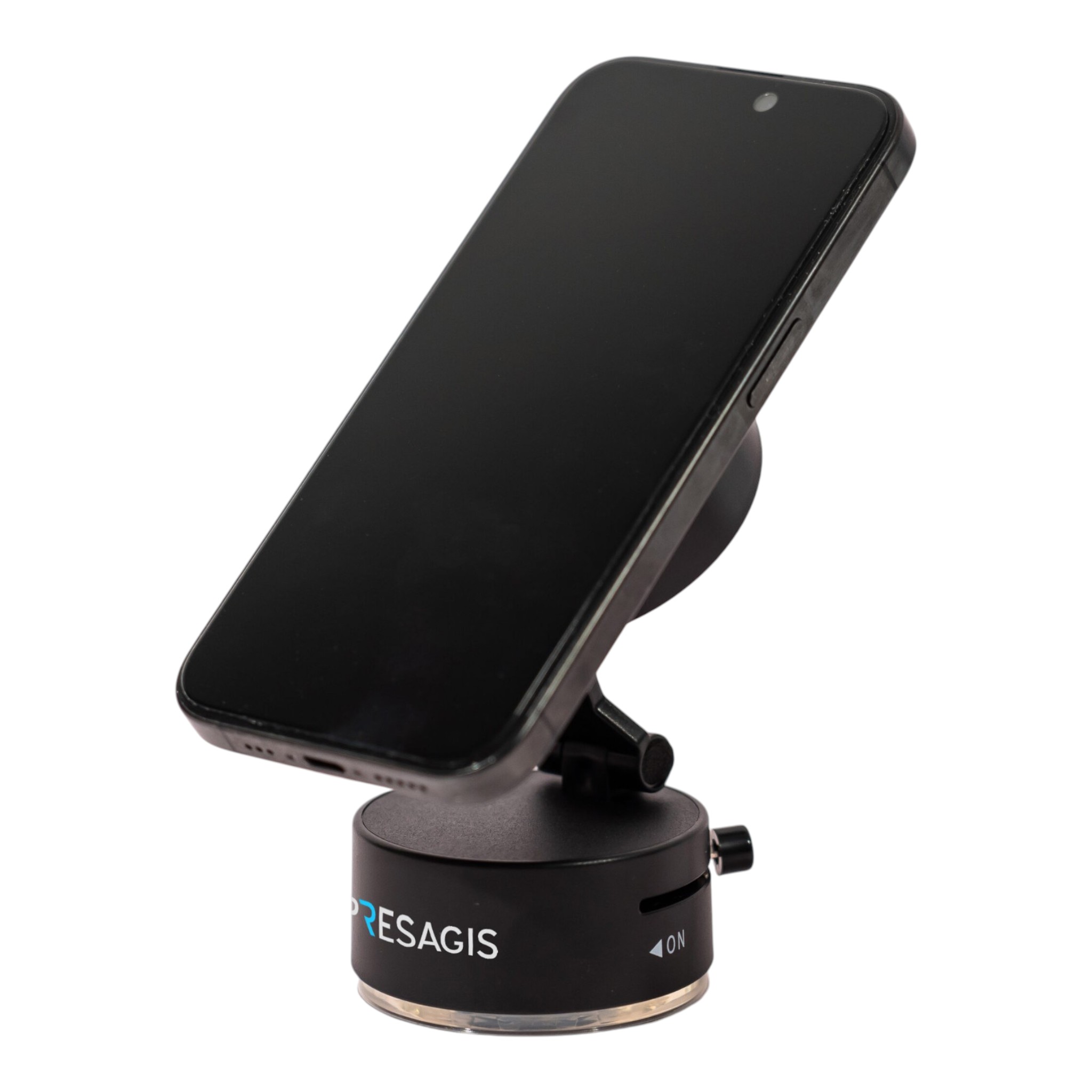 black recycled ABS plastic phone stand