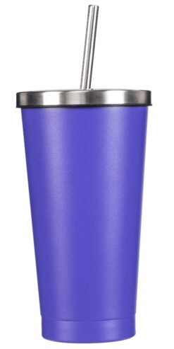 Purple tumbler insulated with straw
