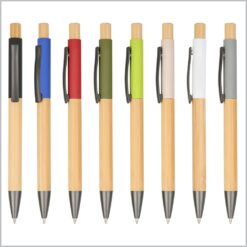 Eco Friendly Pen Rubberised all colour ways customisable eco bamboo pens by Publicity Promotional Products