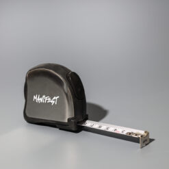 Silver & Black stainless steel measuring tape with custom logo