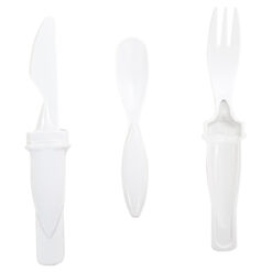 White all in one cutlery set spoon, fork, knife Publicity Promotional Products supplier