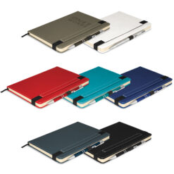 Custom Branded Premier Notebook with Pen elastic closure