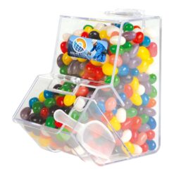 Assorted Colour Mini Jelly Beans in Dispenser side view Publicity Promotional Products
