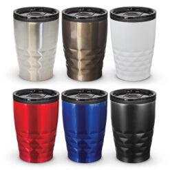 400ml double wall coffee cup with patterned metal