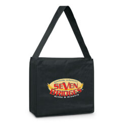 Logo printed on Black non woven sling bags supplier Publicity Promotional Products