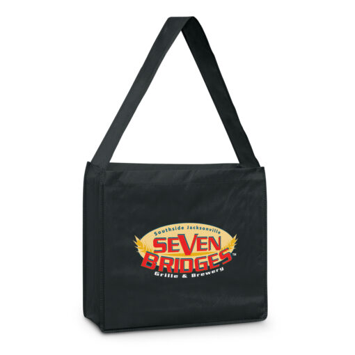 Logo printed on Black non woven sling bags supplier Publicity Promotional Products