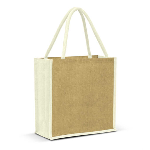 Publicity Promotional Products supplier White Monza Jute Tote Bag