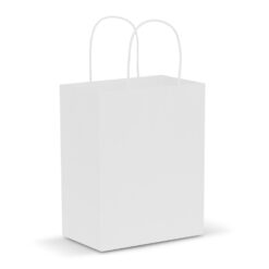 white Medium-size paper carry bag with strong paper rope handles Publicity Promotional Products