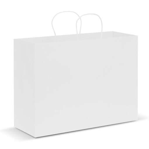White branded Paper Carry Bag with logo - Extra Large bag supplier Publicity Promotional Products