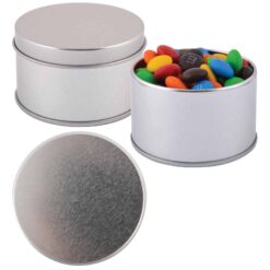 M&M’s in Silver Round Tin Publicity Promotional Products