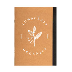Kraft Natural cardboard cover notebook Black accent along the right edge