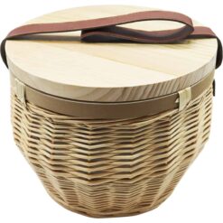 Customised Wicker picnic basket table with cheeseboard lid